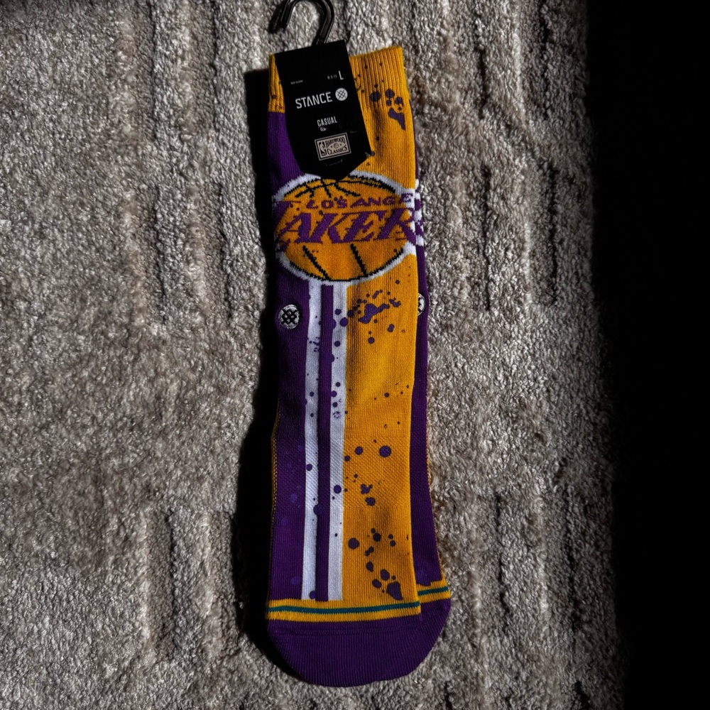 Brand New Men’s Stance Los Angeles Lakers Socks Size Large
